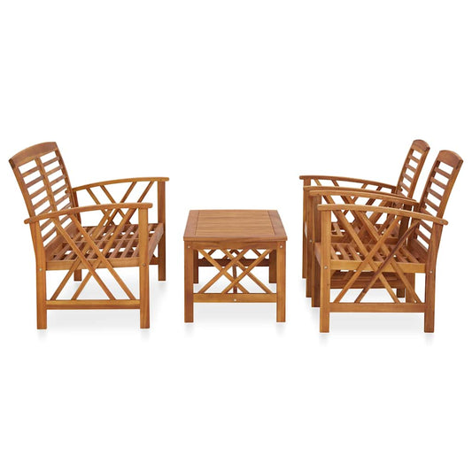 vidaXL 4 Piece Garden Lounge Set Solid Acacia Wood