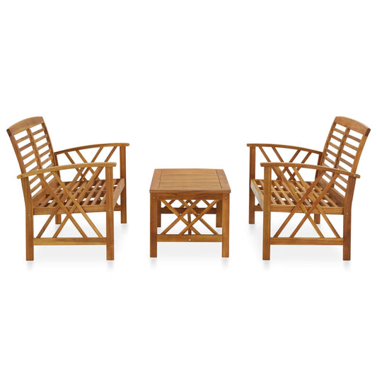 vidaXL Garden Lounge Set | Natural Wood | Solid Acacia Wood | Medium | Durable