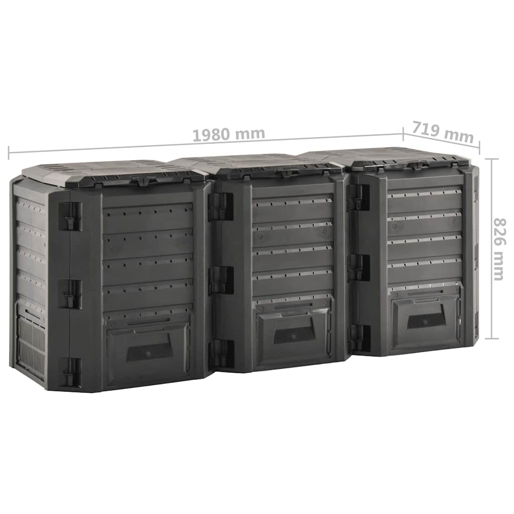 312274 vidaXL Garden Composter Black 1200 L