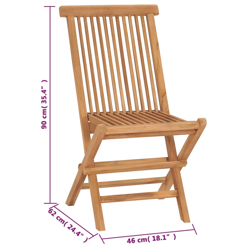 vidaXL Garden Chair | Set of 4 | Teak