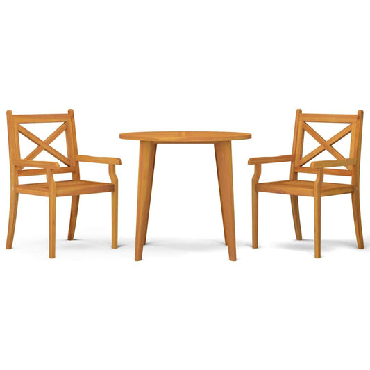 vidaXL 3 Piece Garden Dining Set Solid Wood Acacia