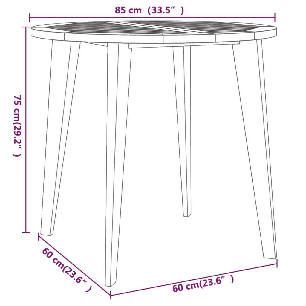 vidaXL Garden Dining Set | Natural wood | Solid acacia wood | Medium | Durable
