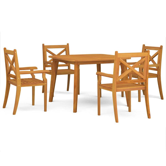 vidaXL 5 Piece Garden Dining Set Solid Wood Acacia