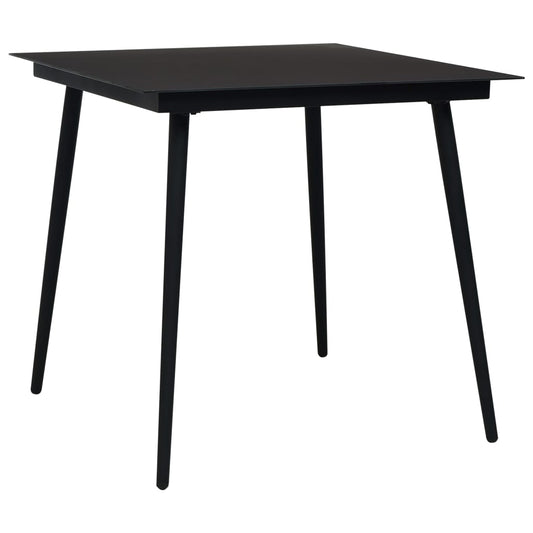 vidaXL 5 Piece Garden Dining Set Cotton Rope and Steel Black