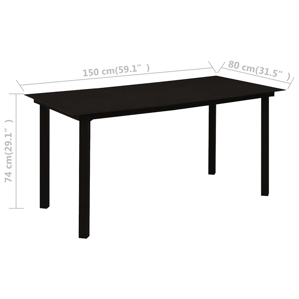 vidaXL 7 Piece Outdoor Dining Set PVC Rattan Black