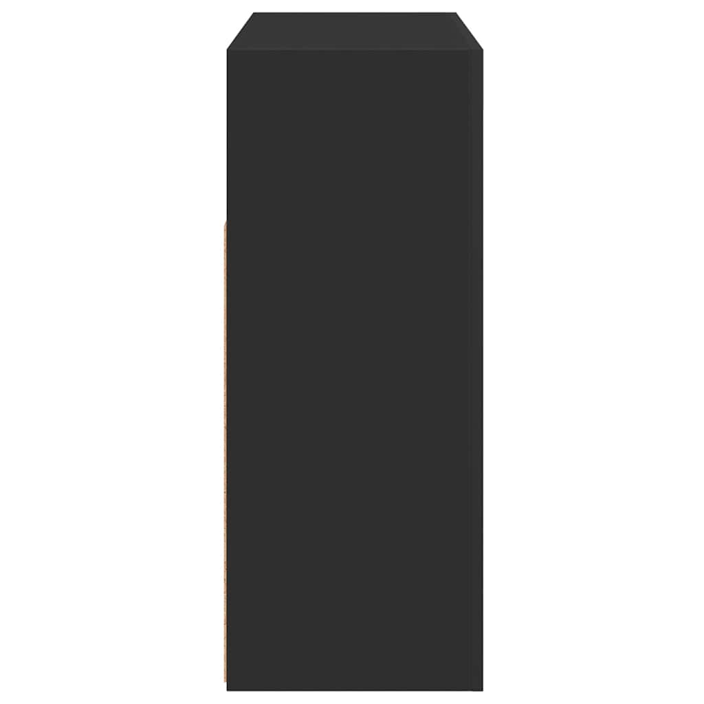 vidaXL Sideboard with LED Lights Black 115.5x30x75 cm