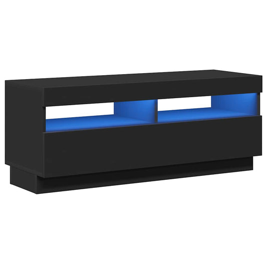 804455 vidaXL TV Cabinet with LED Lights Black 100x35x40 cm