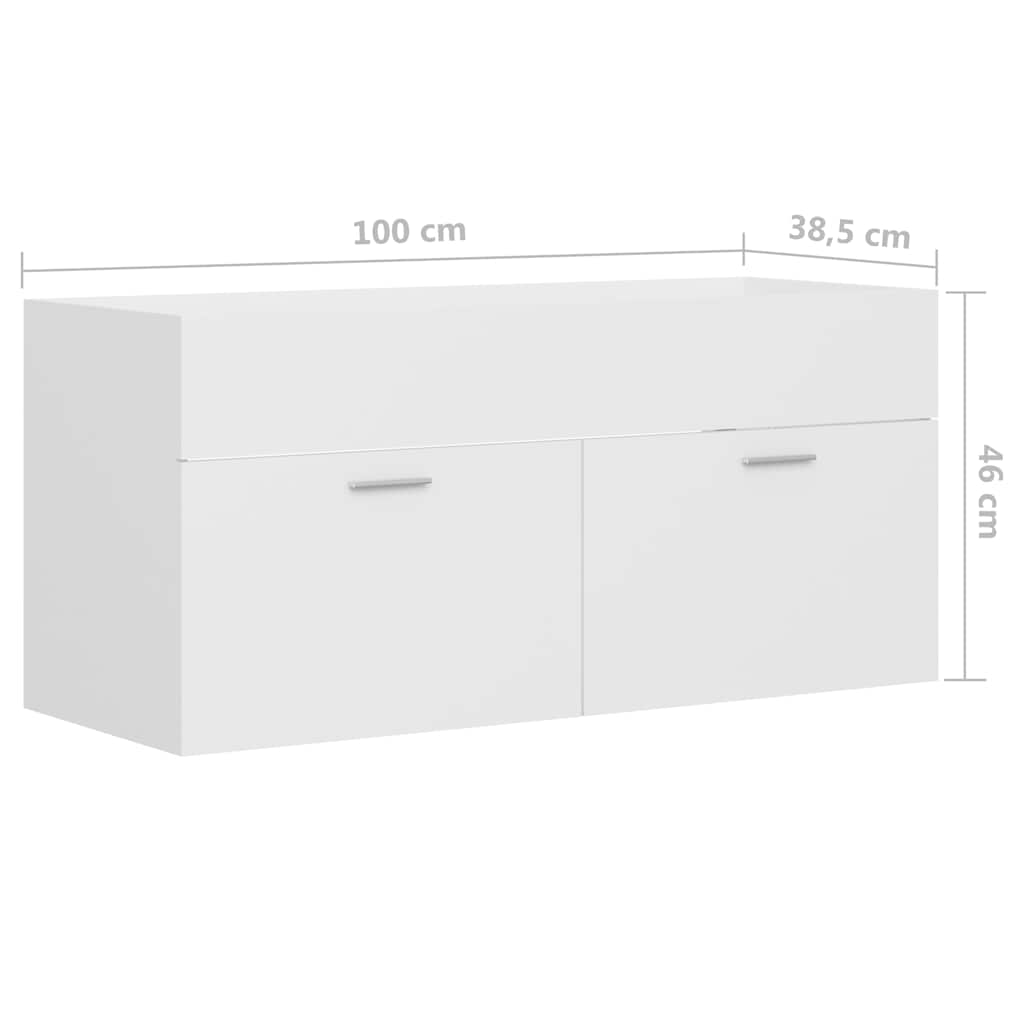 vidaXL Sink Cabinet White 100x38.5x46 cm Engineered Wood