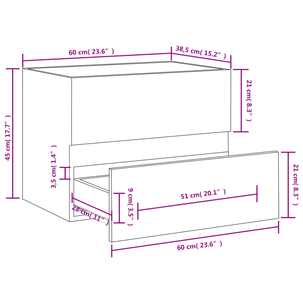 vidaXL Sink Cabinet | White | Engineered wood | Medium | Sink Cabinet