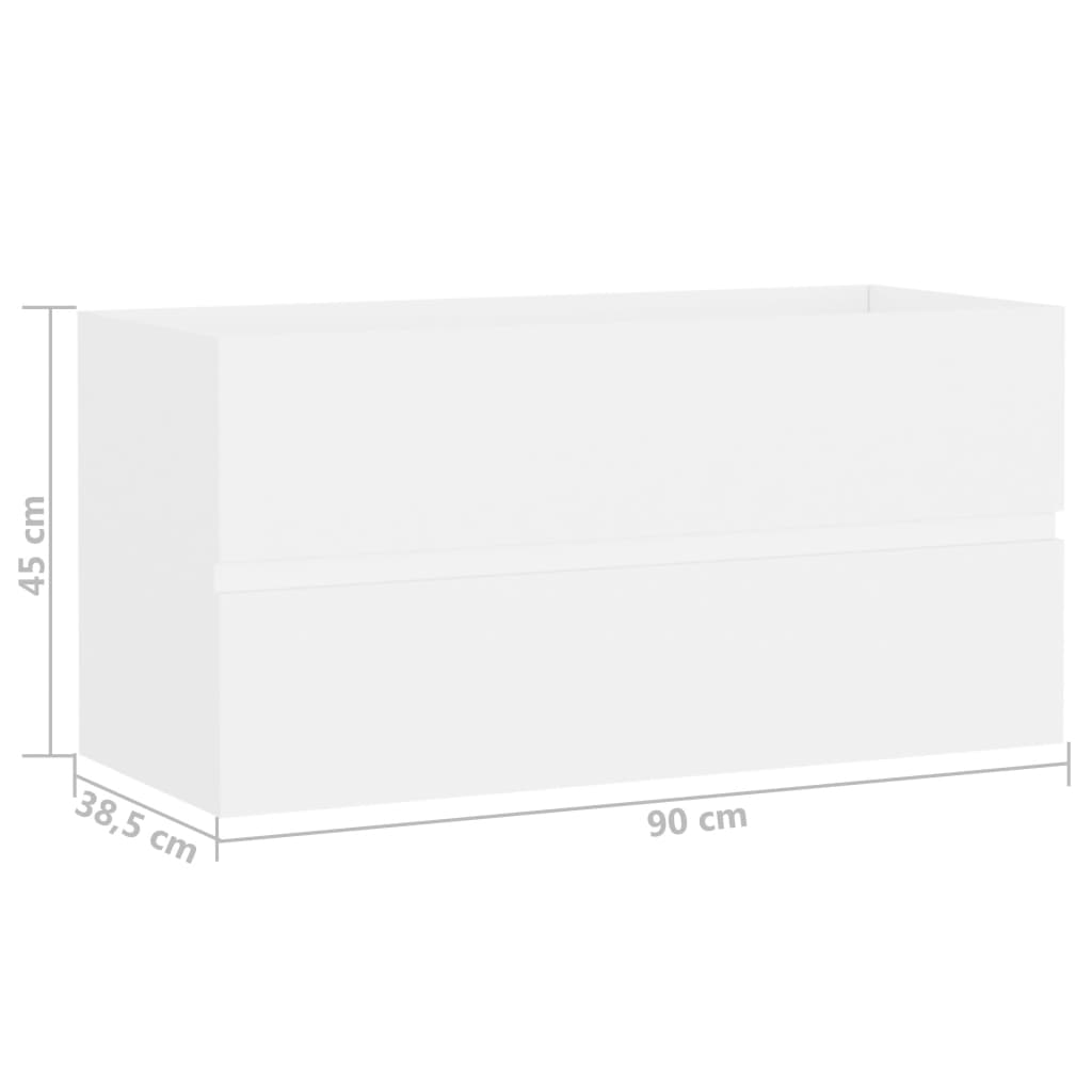 vidaXL Sink Cabinet | White | Engineered Wood | 90x38.5x45 cm | Sink Cabinet