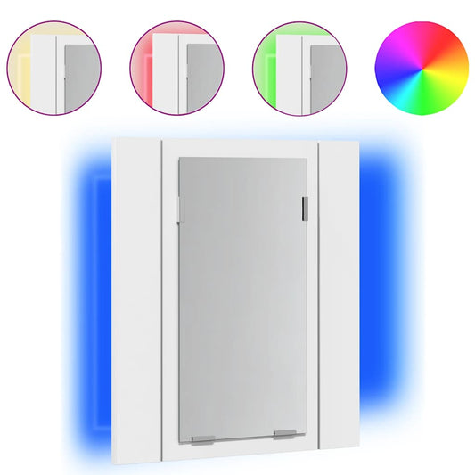 vidaXL LED Bathroom Mirror Cabinet White 40x12x45 cm Acrylic