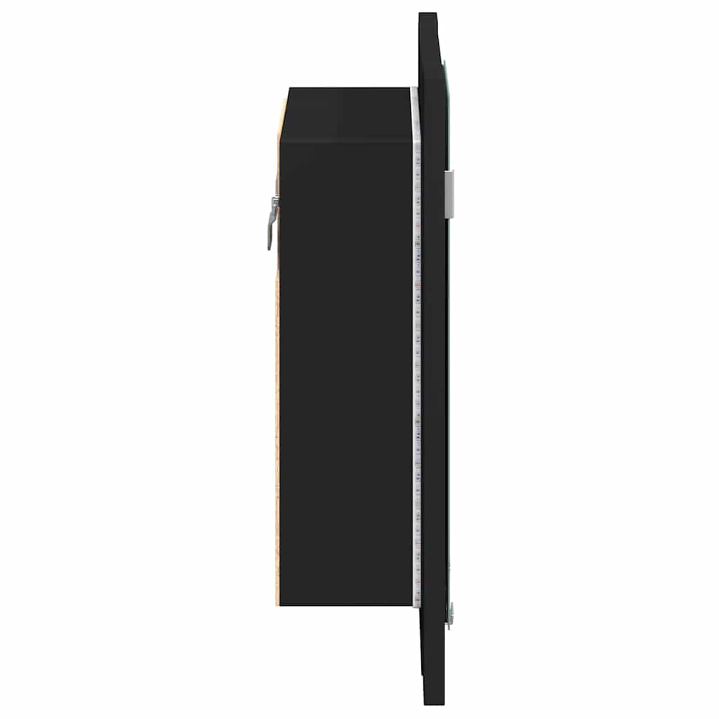 804949 vidaXL LED Bathroom Mirror Cabinet Black 40x12x45 cm Acrylic