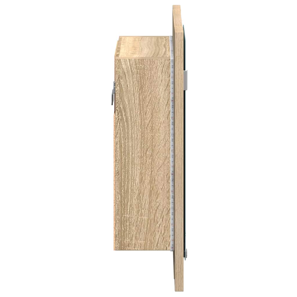804951 vidaXL LED Bathroom Mirror Cabinet Sonoma Oak 40x12x45 cm Acrylic