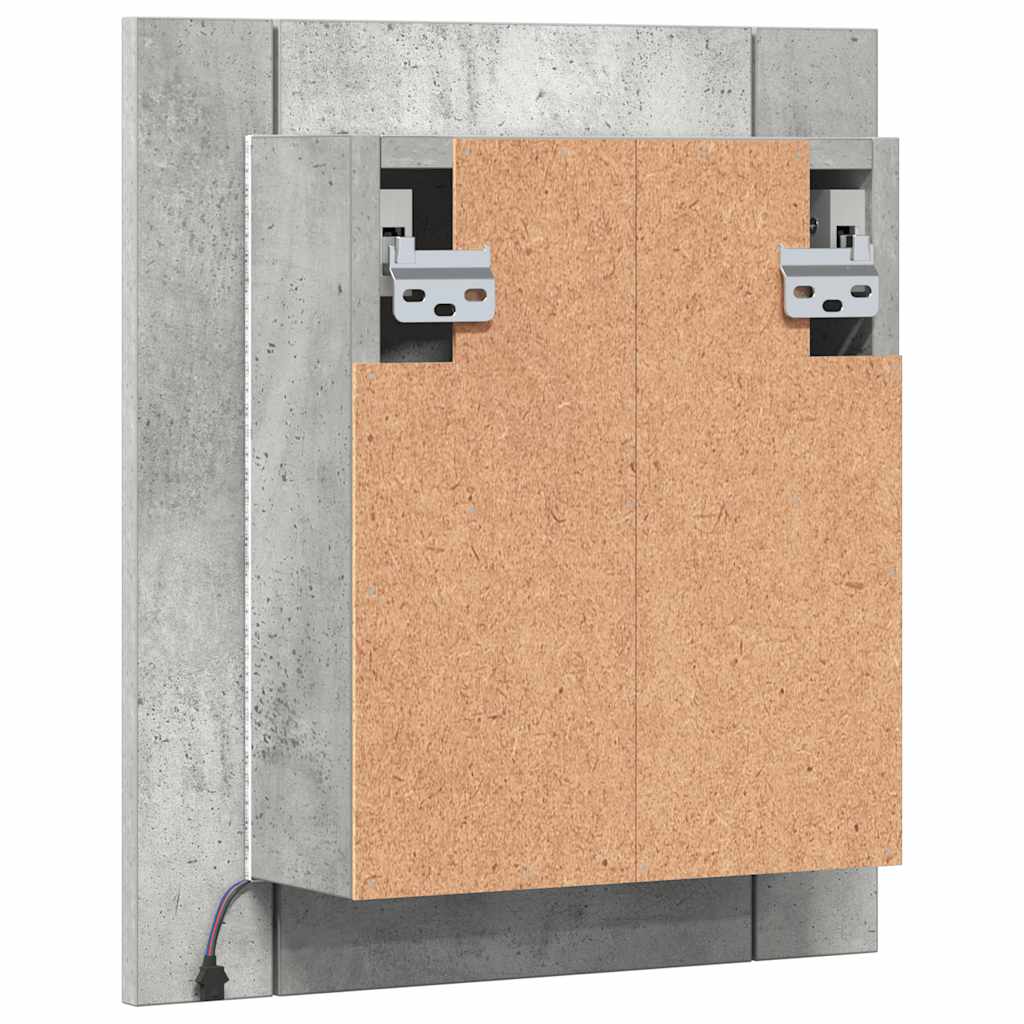 vidaXL LED Bathroom Mirror Cabinet Concrete Grey 40x12x45 cm Acrylic