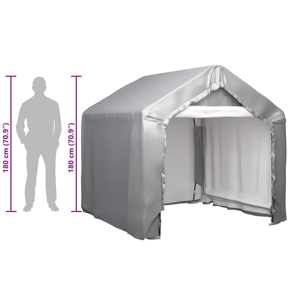 148633 vidaXL Storage Tent Grey 180x180 cm Galvanised Steel