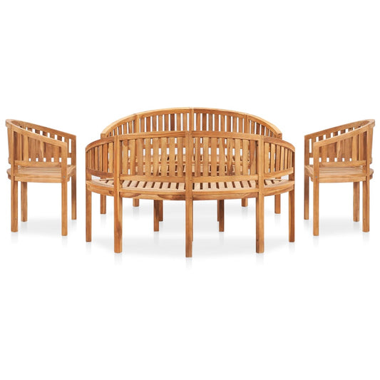 vidaXL Garden Lounge Set | Natural Teak | Solid Teak Wood | Medium | Durable