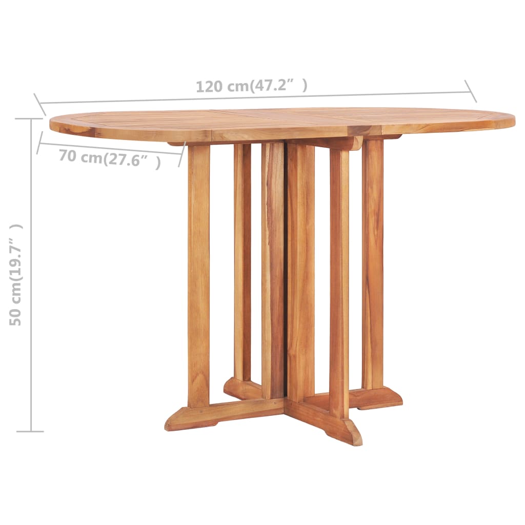 vidaXL Outdoor Dining Set | Natural Teak | Solid teak wood | Medium | Foldable