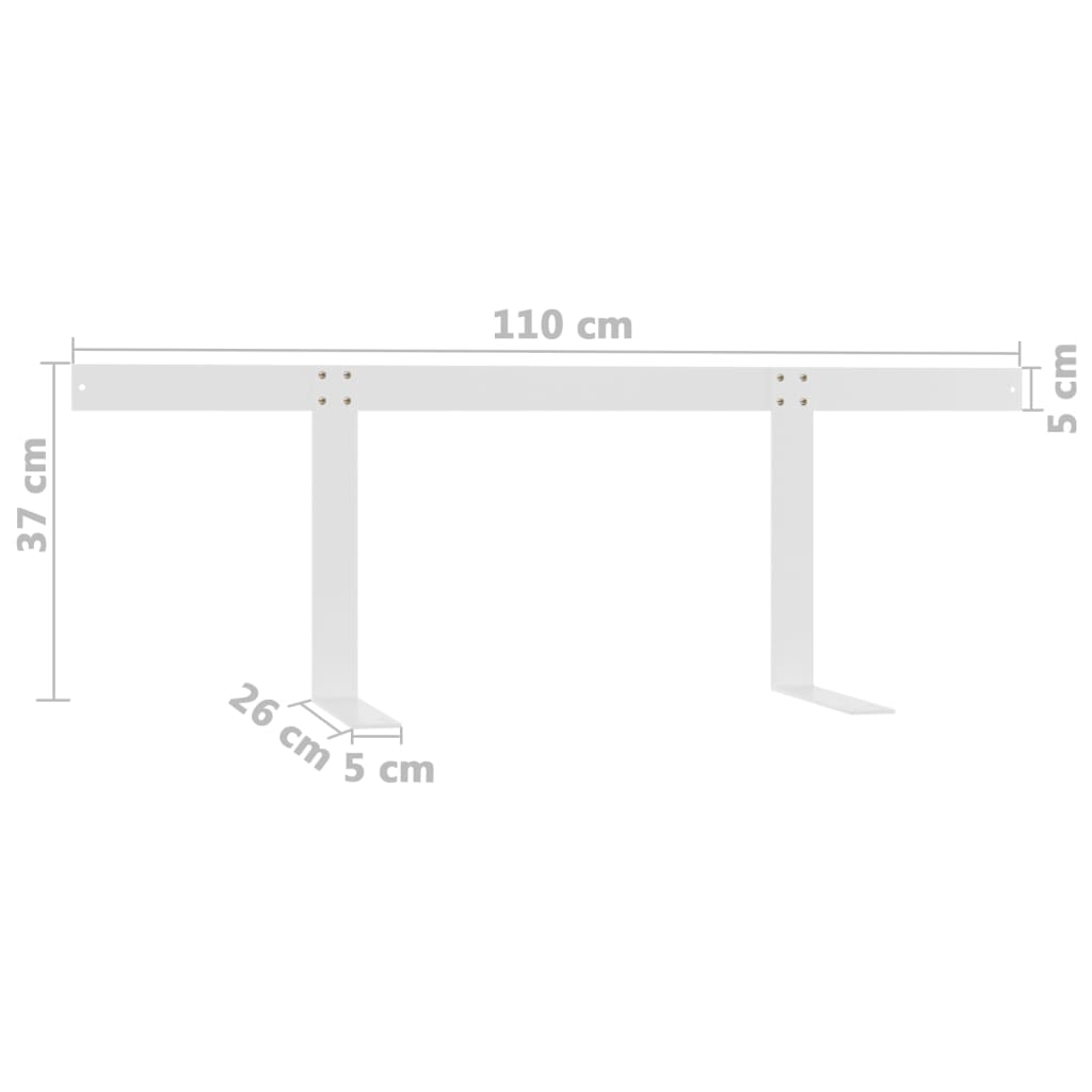 vidaXL Backrest for Pallet Sofa White 110 cm Iron
