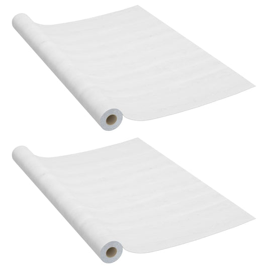 3059647 vidaXL Self-adhesive Furniture Films 2 pcs White Wood 500x90 cm PVC (2x146116)