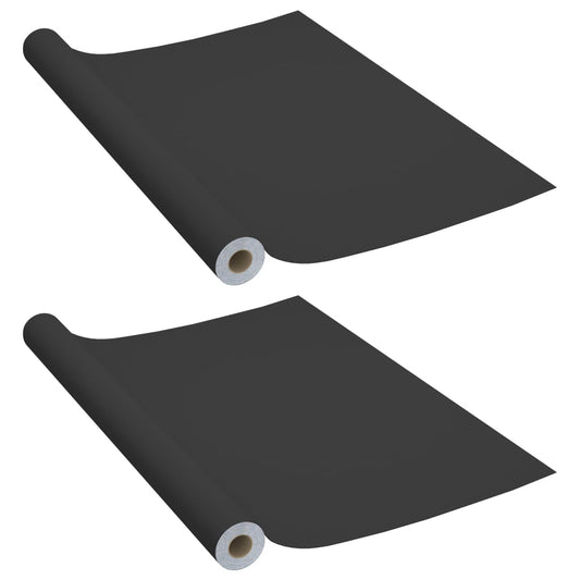 3059652 vidaXL Self-adhesive Furniture Films 2 pcs Black 500x90 cm PVC (2x146123)