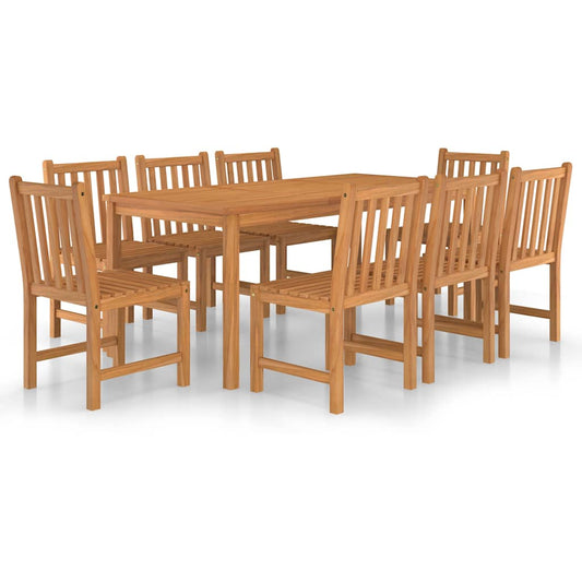 vidaXL 9 Piece Garden Dining Set 180x90 cm Solid Teak Wood
