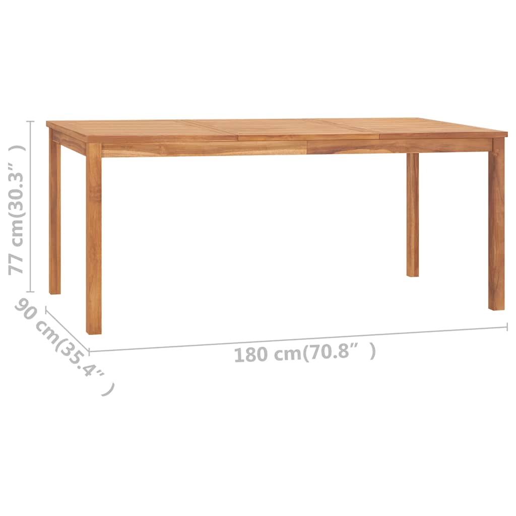 vidaXL 7 Piece Garden Dining Set 180x90 cm Solid Teak Wood