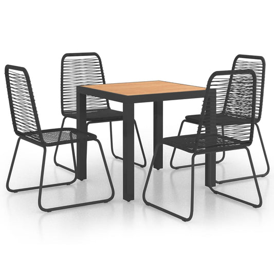 vidaXL Dining Set | Black and Brown | WPC, Aluminium, PVC Rattan, Steel
