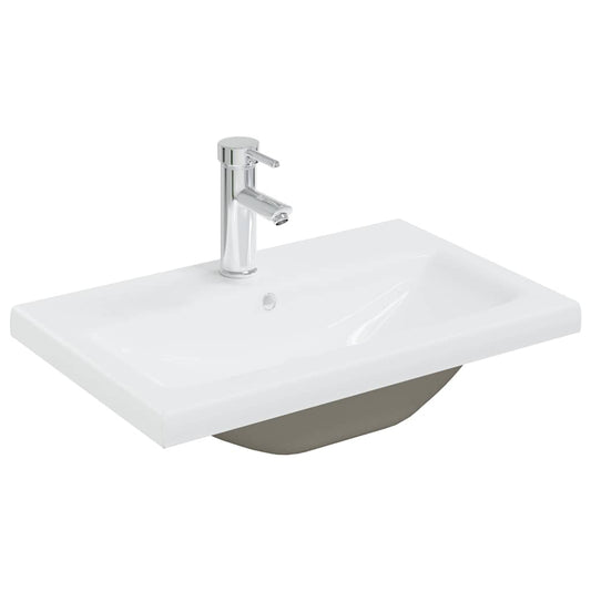 148624 vidaXL Built-in Basin with Faucet 61x39x18 cm Ceramic White