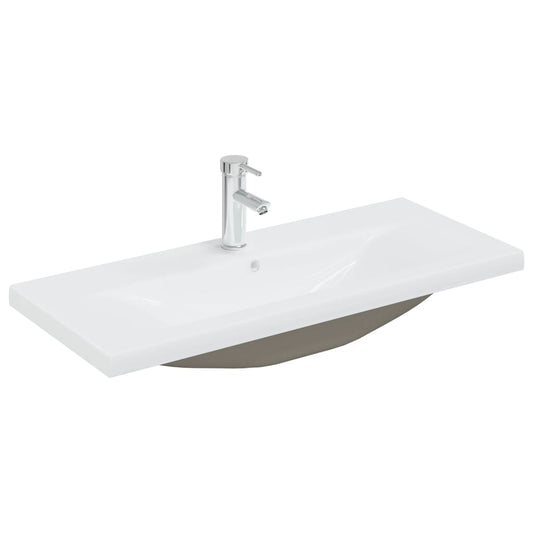 148626 vidaXL Built-in Basin with Faucet 91x39x18 cm Ceramic White