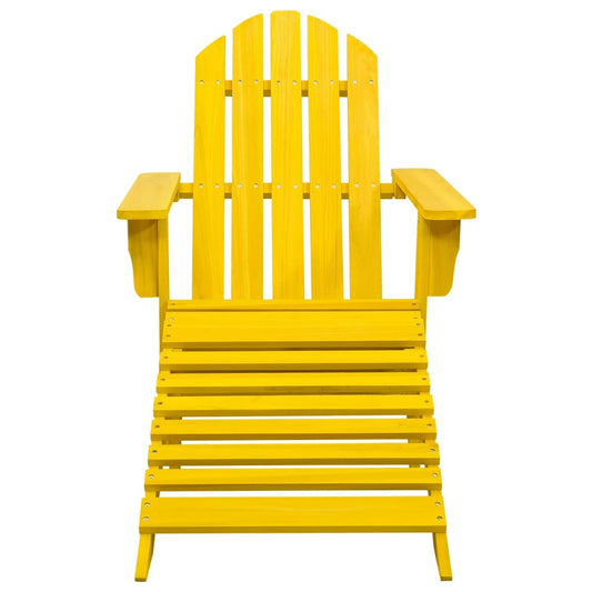 315864 vidaXL Garden Adirondack Chair with Ottoman Solid Fir Wood Yellow