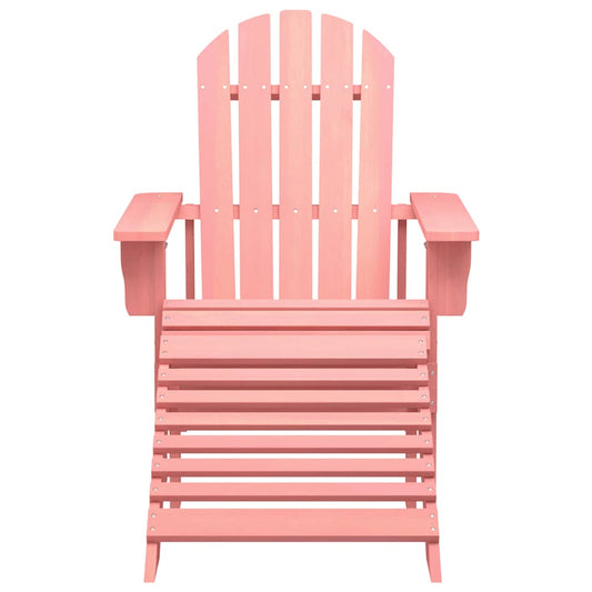 315867 vidaXL Garden Adirondack Chair with Ottoman Solid Fir Wood Pink