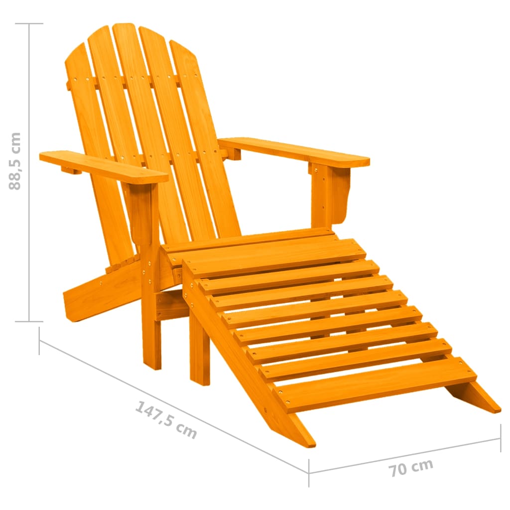 vidaXL Garden Chair | Orange | Solid fir wood | Standard | Detachable