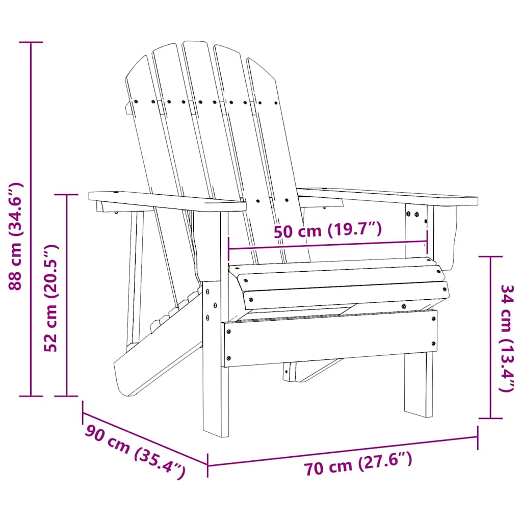 vidaXL Garden Adirondack Chair Solid Fir Wood Green
