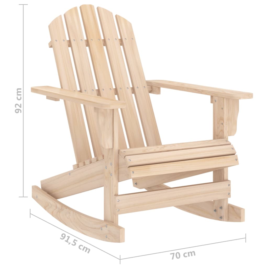 vidaXL Garden Rocking Chair | Brown | Solid Fir Wood | Medium