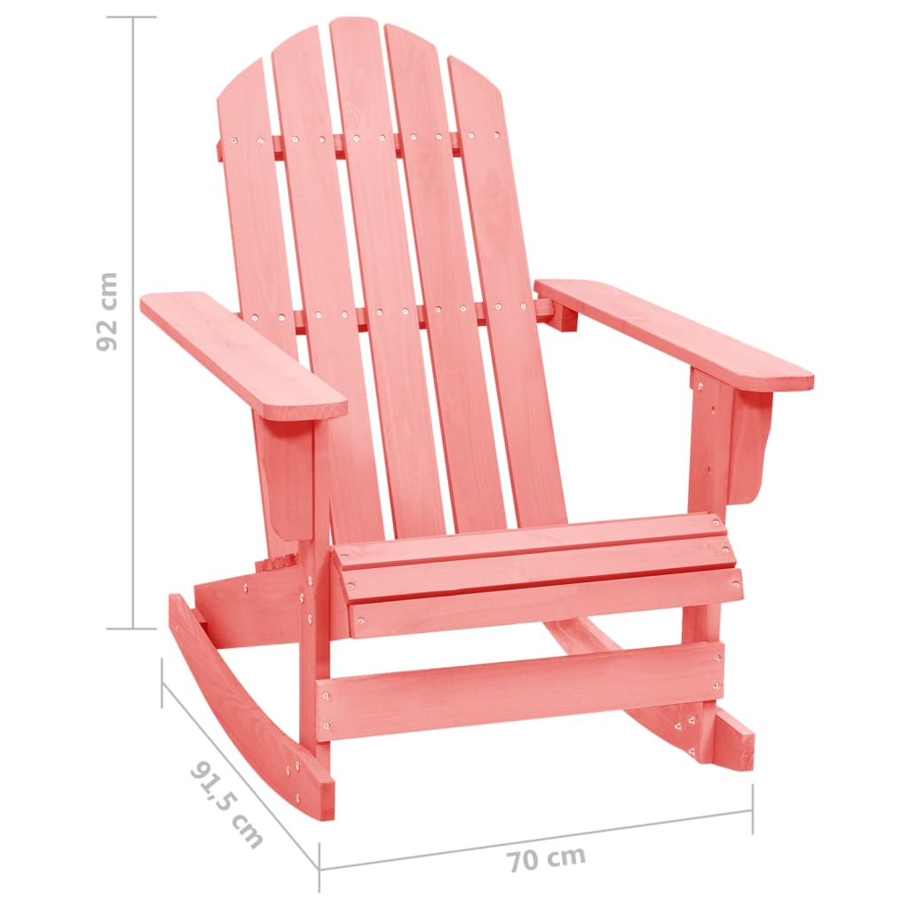 vidaXL Garden Rocking Chair | Pink | Solid fir wood | Standard