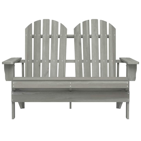 315900 vidaXL 2-Seater Garden Adirondack Chair Solid Fir Wood Grey