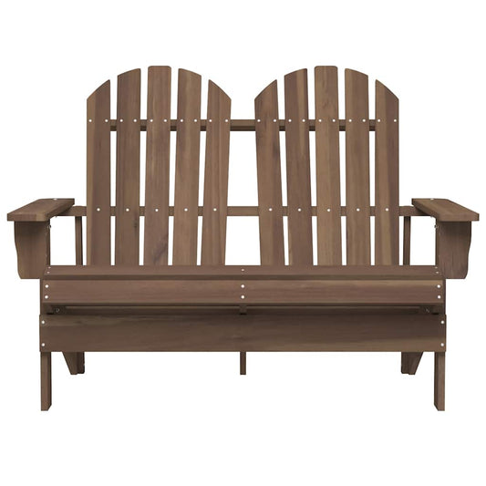 315901 vidaXL 2-Seater Garden Adirondack Chair Solid Fir Wood Brown