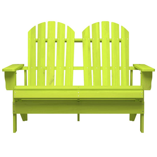 315906 vidaXL 2-Seater Garden Adirondack Chair Solid Fir Wood Green