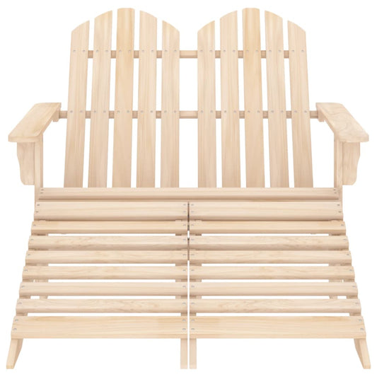 315912 vidaXL 2-Seater Garden Adirondack Chair & Ottoman Fir Wood