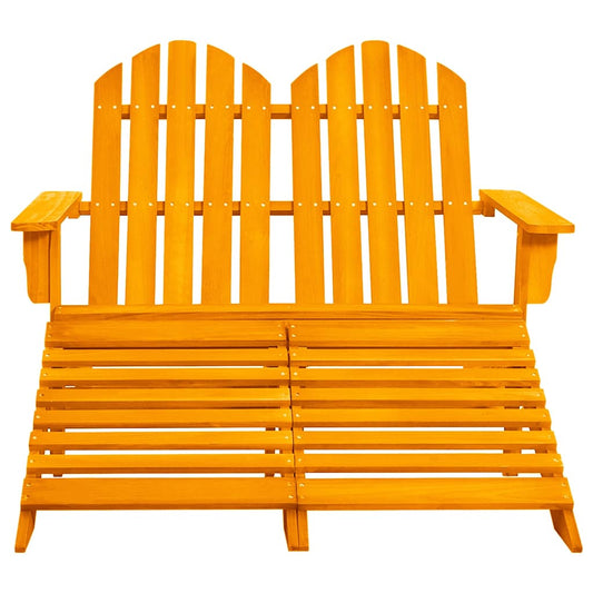 315918 vidaXL 2-Seater Garden Adirondack Chair&Ottoman Fir Wood Orange