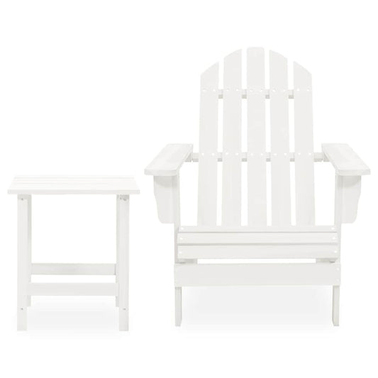 315919 vidaXL Garden Adirondack Chair with Table Solid Fir Wood White