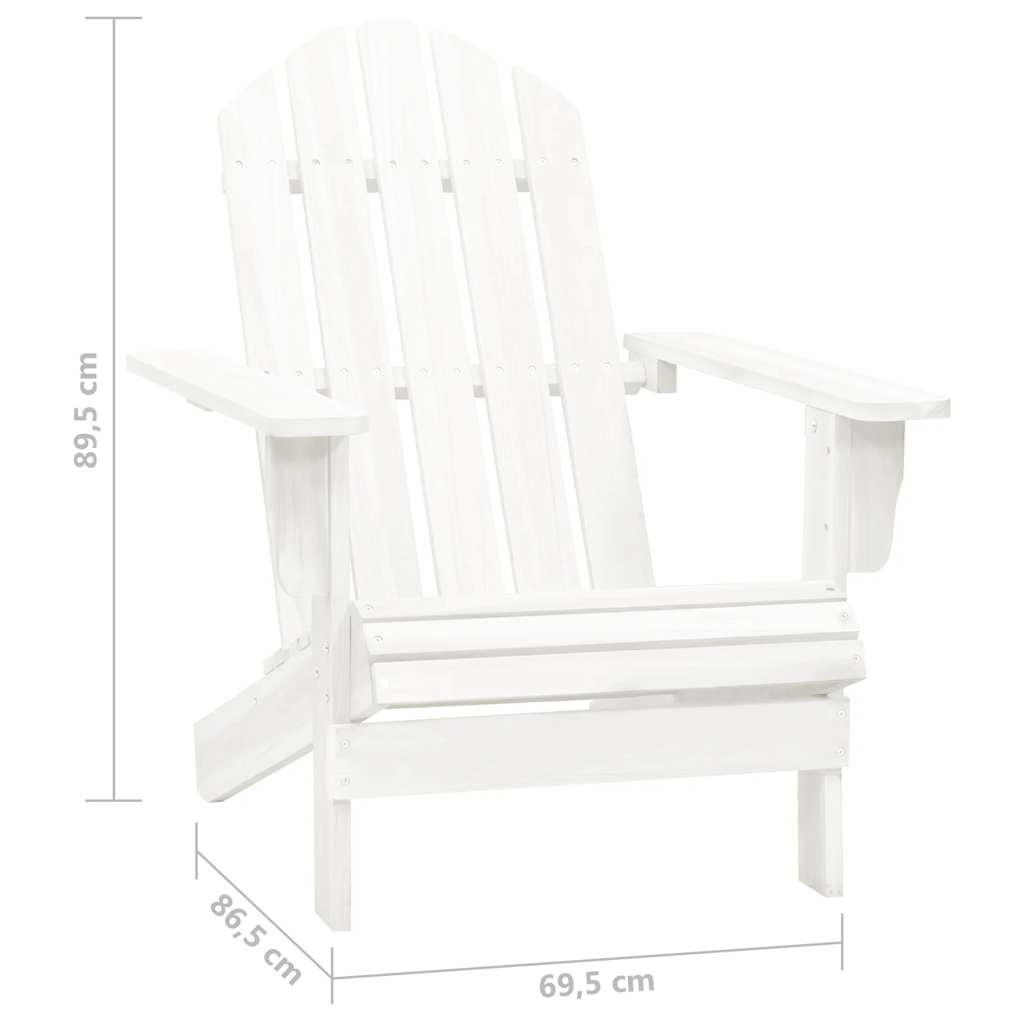 315919 vidaXL Garden Adirondack Chair with Table Solid Fir Wood White