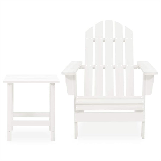 vidaXL Garden Adirondack Chair with Table Solid Fir Wood White