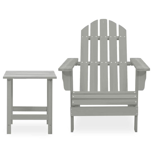 315920 vidaXL Garden Adirondack Chair with Table Solid Fir Wood Grey