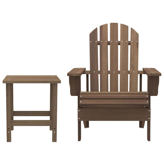 315921 vidaXL Garden Adirondack Chair with Table Solid Fir Wood Brown