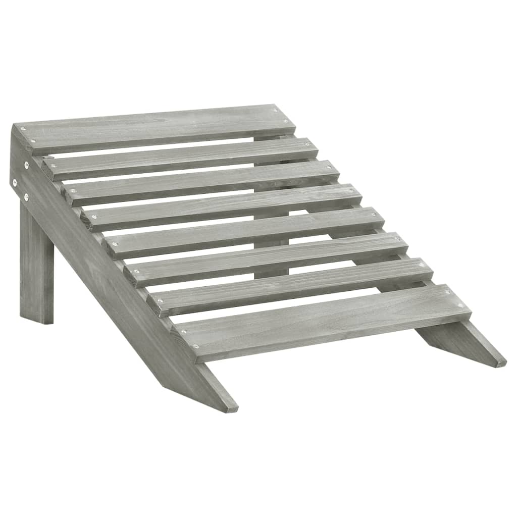 315930 vidaXL Garden Adirondack Chair with Ottoman&Table Solid Fir Wood Grey