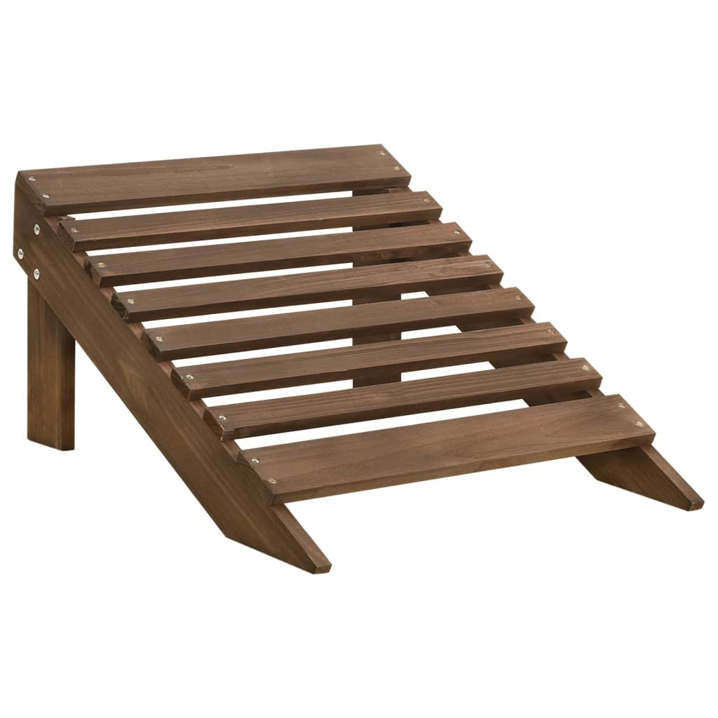 315931 vidaXL Garden Adirondack Chair with Ottoman&Table Solid Fir Wood Brown