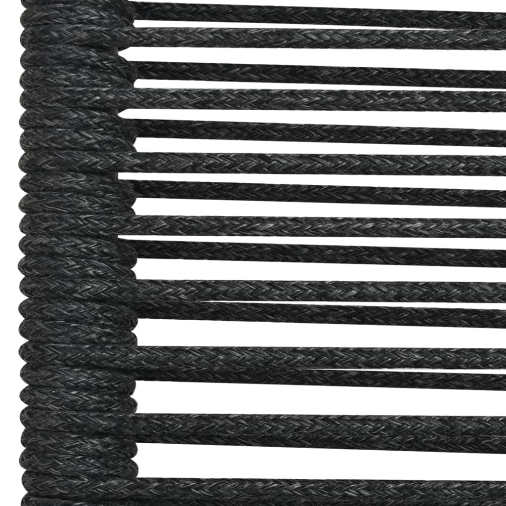 vidaXL Garden Dining Set | Black | Powder-coated steel, glass, cotton rope
