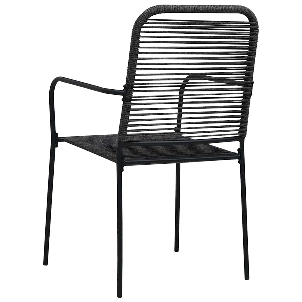 vidaXL 7 Piece Garden Dining Set Black Glass and Steel