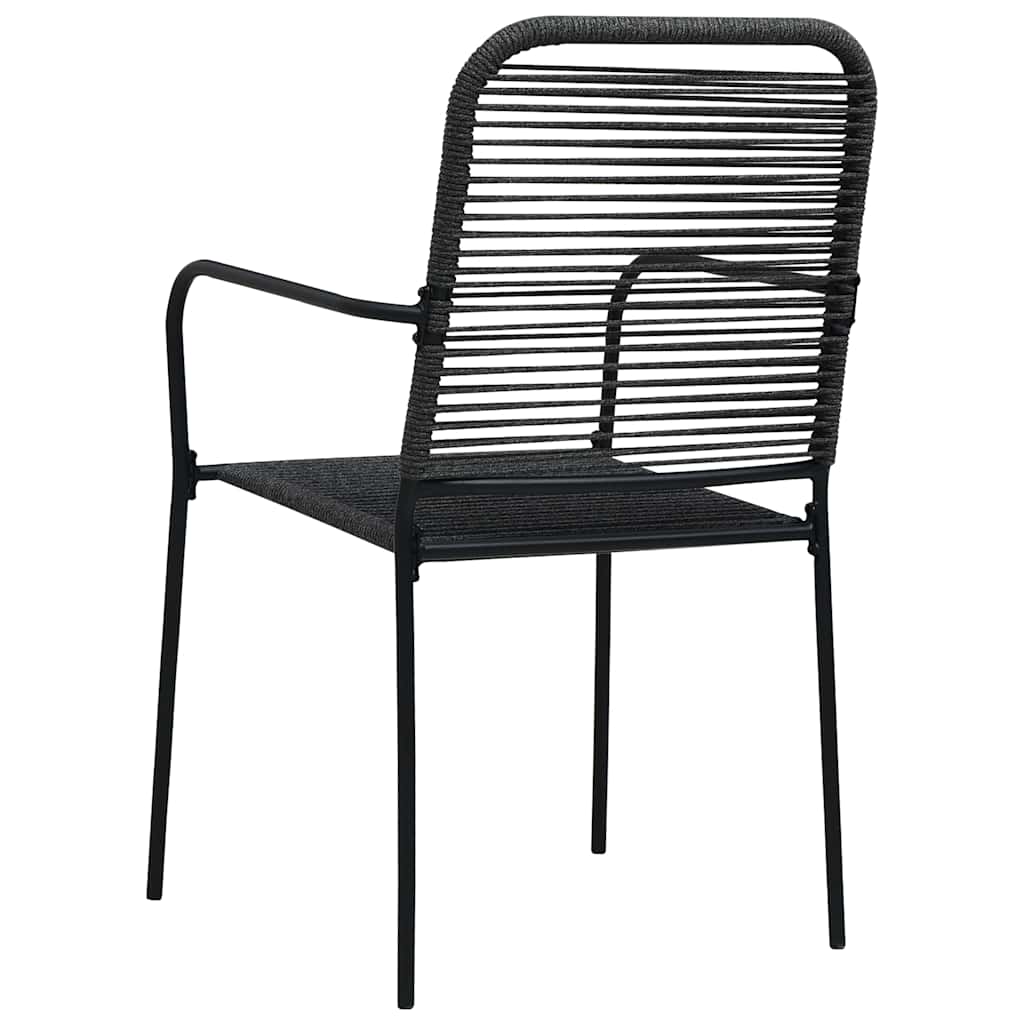 vidaXL 7 Piece Garden Dining Set Black Glass and Steel